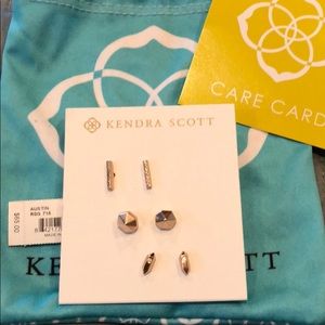 Kendra Scott Austin Rose Gold 3 pair earrings. NWT